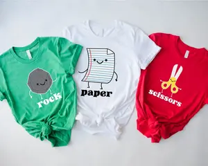 Rock Shirt, Paper Tee, Scissors T-Shirt, Funny Sibling Birthday Gift T-Shirt, Matching Friends Shirt, Group Shirt, Teacher Crew Matching Tee, Family Funny Tee.