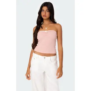 Edikted Women's Kacey Strapless Waffle Tube Top