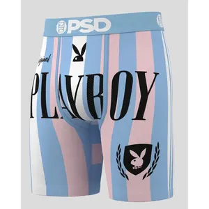 PSD Men's Playboy Original Boxer Brief - Standard Length 7 Inch Inseam, Soft and Breathable Poly Blend Fabric