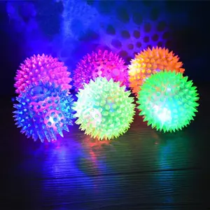 OAVQHLG3B Dog Spiky Ball Toys, Dog Squeaky Chew Balls with Ultra Bouncy, Durable Rubber Dog Toys Ball for Puppy Teething Toys and Pet Cleans Teeth