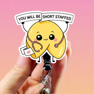 You Will be Short Staffed Badge Reel , Xray Girl Creations, Funny Nurse Badge Clip, Xray Tech ID Holder, Cute Badge reel for Radiology, Nurses, CNAs. Retractable swivel clip with a 360 rotation.  Badge pull