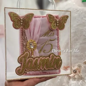 Quinceañera bible set (baby pink with gold)