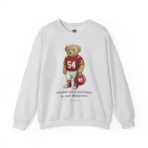San Francisco Football Bear Sweatshirt, Cozy Unisex Crewneck for Sport Lovers, Gift for Football Fans, Casual Wear, Game Day Apparel