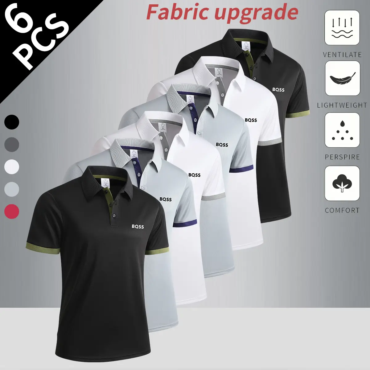 Black + Gray + White + Gray + White + Black