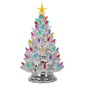 Silver Ceramic Christmas Tree - Large