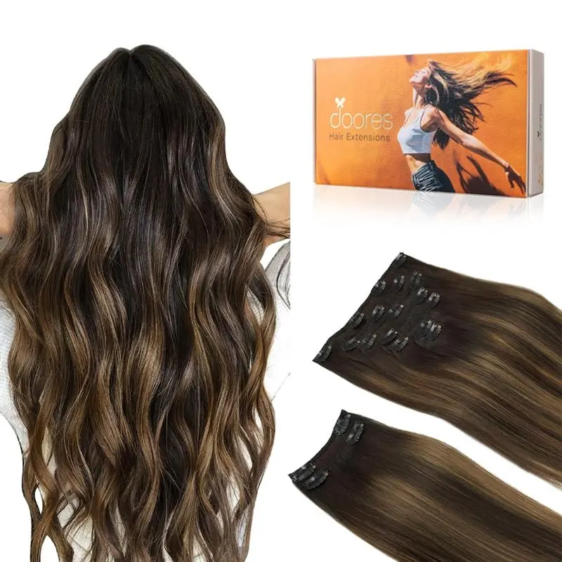 Doores Clip in Hair Extensions 120g/7pcs 150g/9pcs 100% Human Hair Straight for Daily Use#SummerFinds