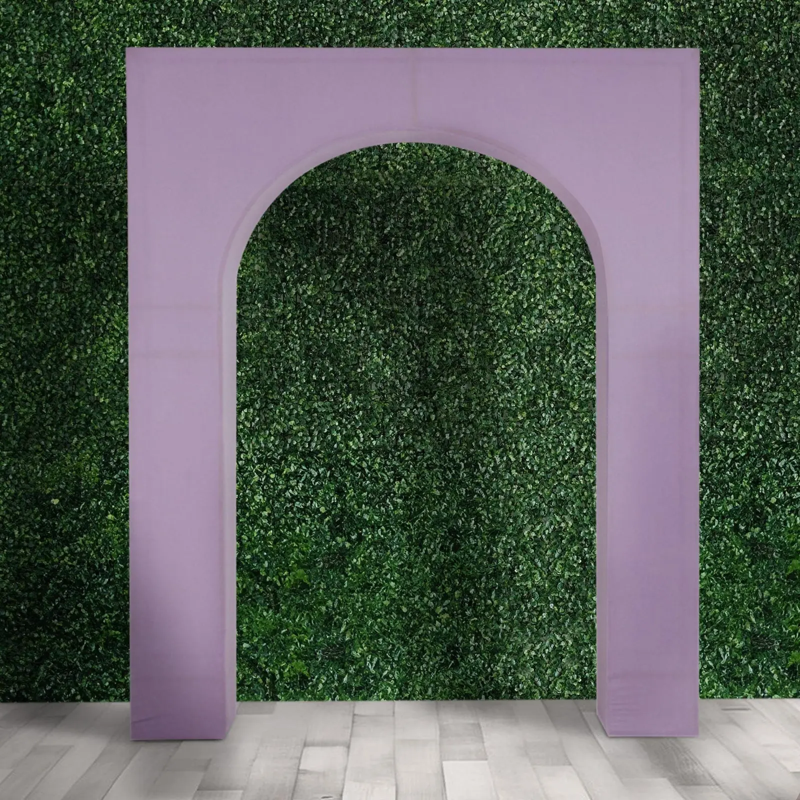 8ft Tall Stretchable Lavender Lilac Spandex Backdrop Stand Cover for Arc de Triomphe Stand, Fitted Floral Balloon Frame Wedding Arch Cover, Festive Backdrops & Banners