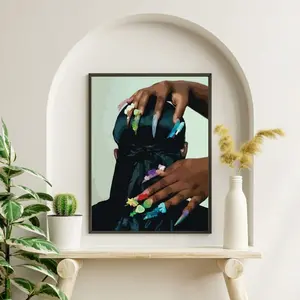 Candy-inspired Acrylic Nails Print, Bold Nail Art Poster, Room Decor, Unframed