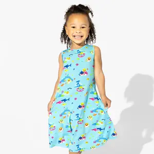 Baby Shark Bamboo Girls' Sleeveless Dress