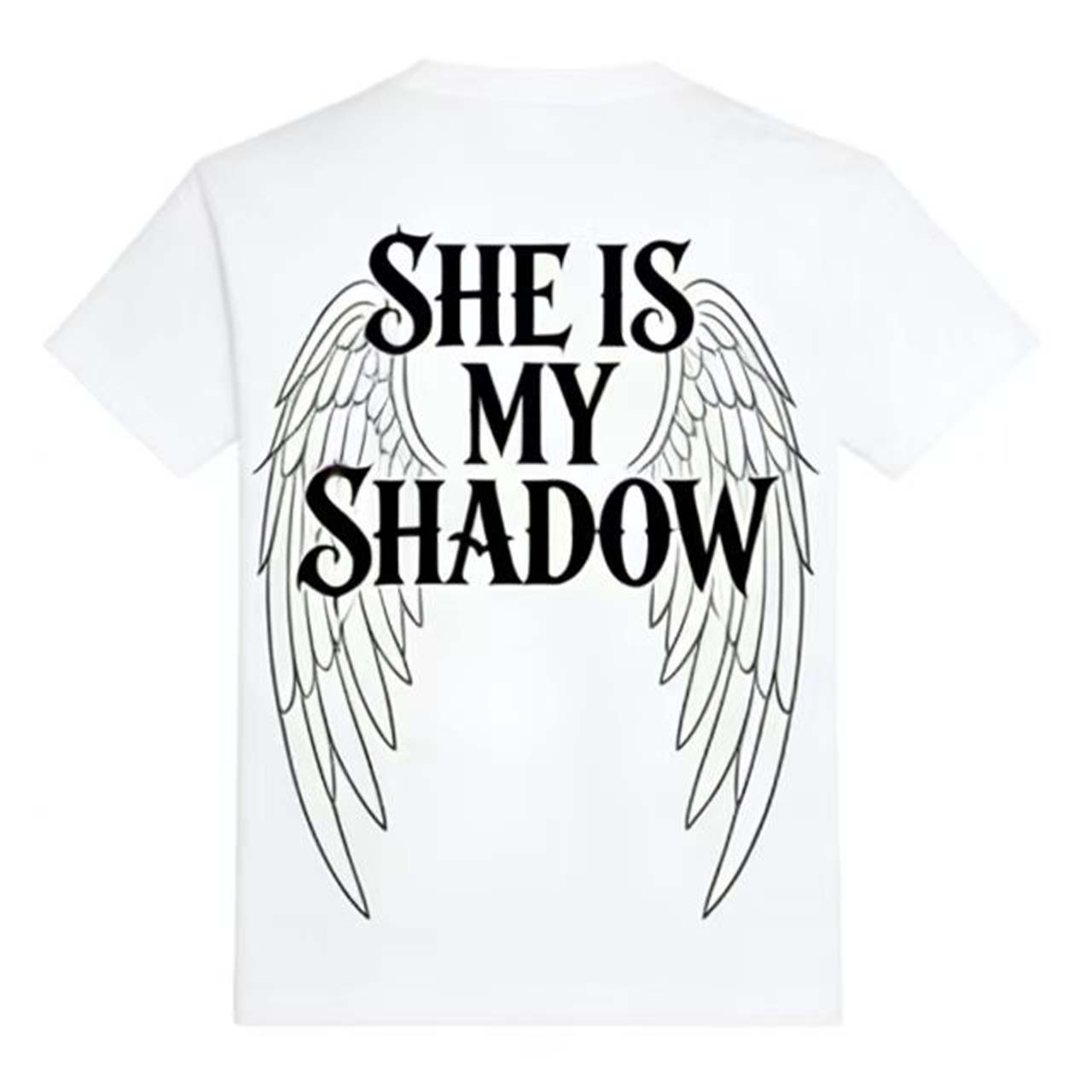 Couple Matching Cotton T-Shirts，180GSM Double Sided Print Soft Crew Neck Tees