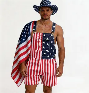 4th of July Men' s American Flag Denim Overall Shorts250th Anniversary of America Independence Day PatrioticStyleOutdoor Fashion Menswear Father's Festival DadGiftsGuys Love Top SpringStatements