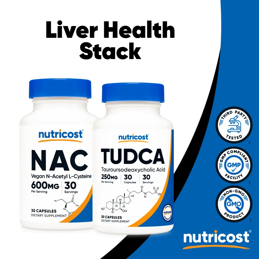 Liver Health Stack - N-Acety L-Cysteine (NAC) Capsules & TUDCA Capsules - 30 Day Supply
