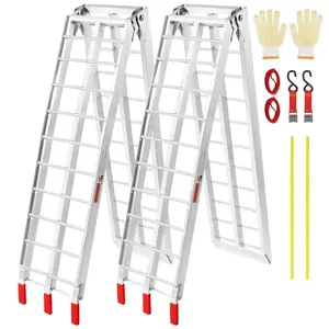 VEVOR Motorcycle Ramp, 750lbs Folding Loading Ramp for Pickup Trucks Bed, Trailers Ramp with Load Straps for Motorcycle, Dirt Bike, UTV, Lawn Mower, Truck, Snowblower, Cargo Trailer, 89Lx 12W, 1Pc