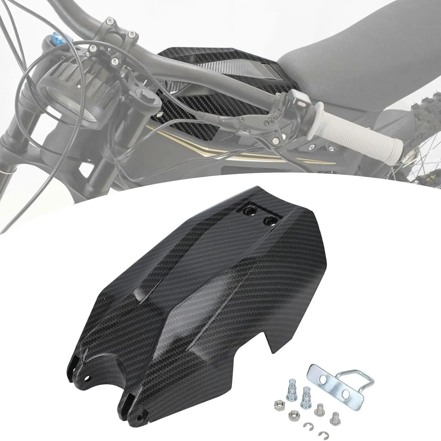 Electric Dirt Bike Battery Cover Battery Guard Protect Carbon Fiber Pattern for Talaria Sting MX3 MX4 Electric Dirt Bike Motor Parts Accessories Motorcycle Accessories