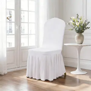 4/6/12 Piece Spandex Chair Covers, Elastic Universal Skirted Chair Pads, Thick, Washable Ruched Design, Ideal for Weddings, Parties, Home