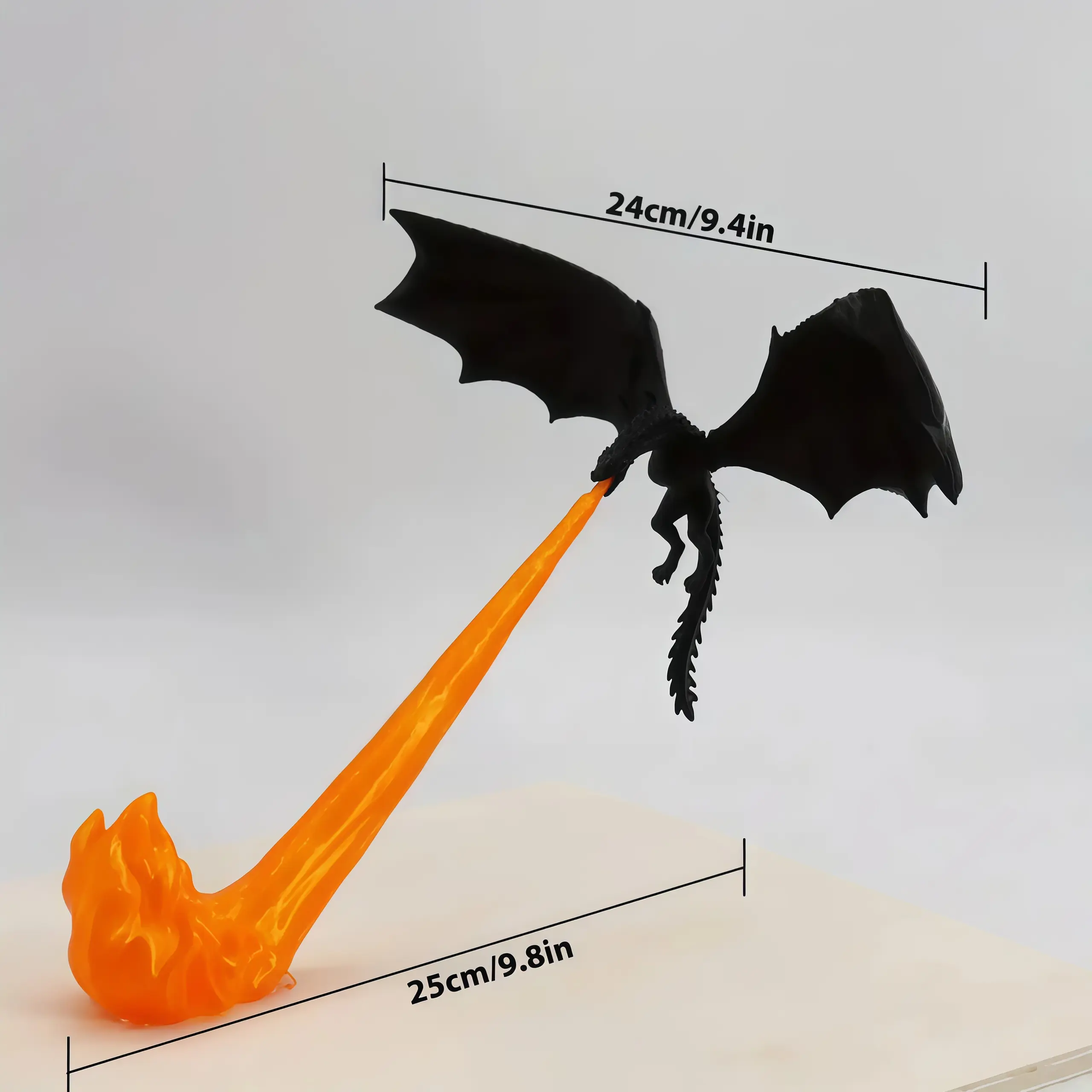 3D Dragon Flame Sculpture Ornament - Decor Figurine Ornaments, 3D Printed Fire Breathing Dragon Statue, Suitable for Home, Office Desk, Cabinet, and Computer Desk