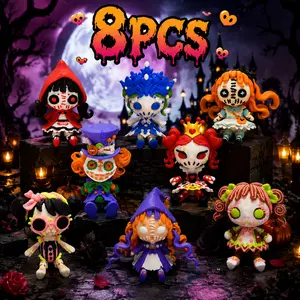 Set of 8 personalized dolls, cute cartoon figurines, cute desktop or car interior decorations, multifunctional indoor and outdoor home decoration gifts, suitable for family and friends