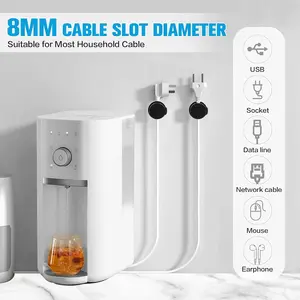 6PC Cord Organizer Holder, 360° Rotatable Spring Cable Clips, Strong Adhesive Cable Management Desk Accessories, Adjustable Wire Organizer Hide Cords Neatly for Nightstand, Home, Kitchen, Office, Rv Keuaaao