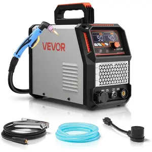 VEVOR Plasma Cutter, 50A Non-Touch Pilot Arc Plasma Cutting Machine, 110V/220V Dual Voltage Digital Display IGBT Inverter - with 2T/4T Function & Adjustable PA/PT Time for Home Repairs, Workshops
