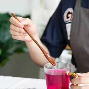 Wooden Coffee Spoon, Long Handle Spoon, Round Handle Seasoning Spoon, Tea Spoon, Kitchen Utensils for Home Use