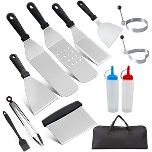 Griddle Accessories Kit,12Pcs Grilling Accessories Set,Flat Top Griddle Accessories Set For Outdoor BBQ Teppanyaki