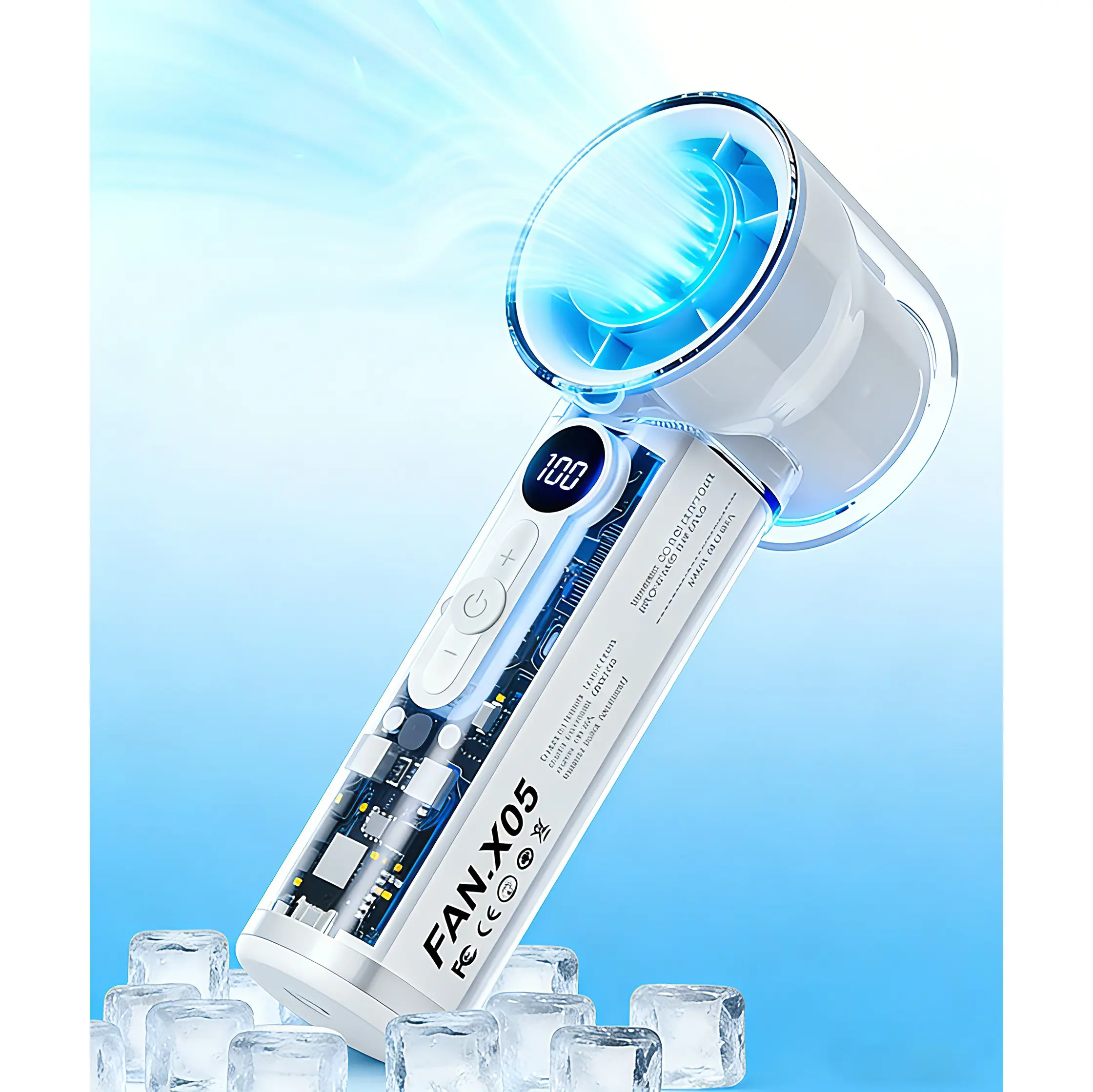 Portable Handheld Turbo Fan with Ice Cooling Plate, Personal Hand Held Mini Travel Fan 14000RPM Adjustable Speed 1-100, Portable Pocket AC Fans Rechargeable Digital Display, Gifts for Women Men Beach,back to school,back to school haul