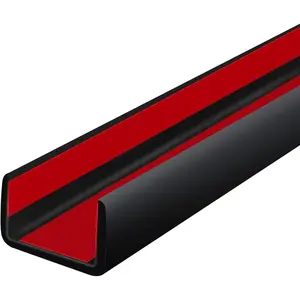 Rubber Self Adhesive U Channel Big Size U Shaped Edge Trim Edge Banding for Plywood Woods Shelf Cabinet Countertop Size 3/4" Length 20Ft Black