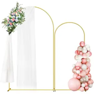 Wedding Arch Backdrop Stand Set of 2 (7.3FT/6FT),  Metal Arch Backdrop Stand,Balloon Arch Stand for Wedding Ceremony  Shower Outdoor Indoor Birthday Party Graduation Decoration,