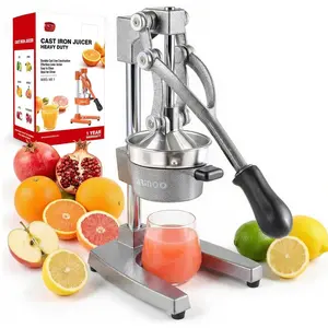 Kitchen Cast Iron Citrus Juicer,Manual Hand Press Orange Juicer,Heavy Duty Countertop Squeezer for ,Orange, Easy to Use & Clean(Grey)