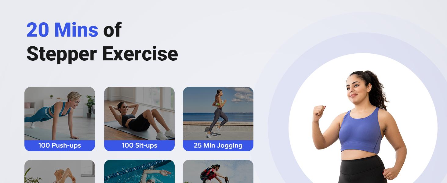 MERACH Steppers for Exercise, Stair Stepper with Resisitance Bands Mini Stepper with 330LBS Loading Capacity