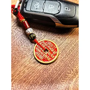 Chinese Taoist Pendant, 'Unity of Heaven and Man' Pendant ,Chinese-style car hangings, wealth-bringing hangings, key chains, ancient style, keeping safe, mountain ghost money, individuality, creativity, non-fading, hangings, for men, for women