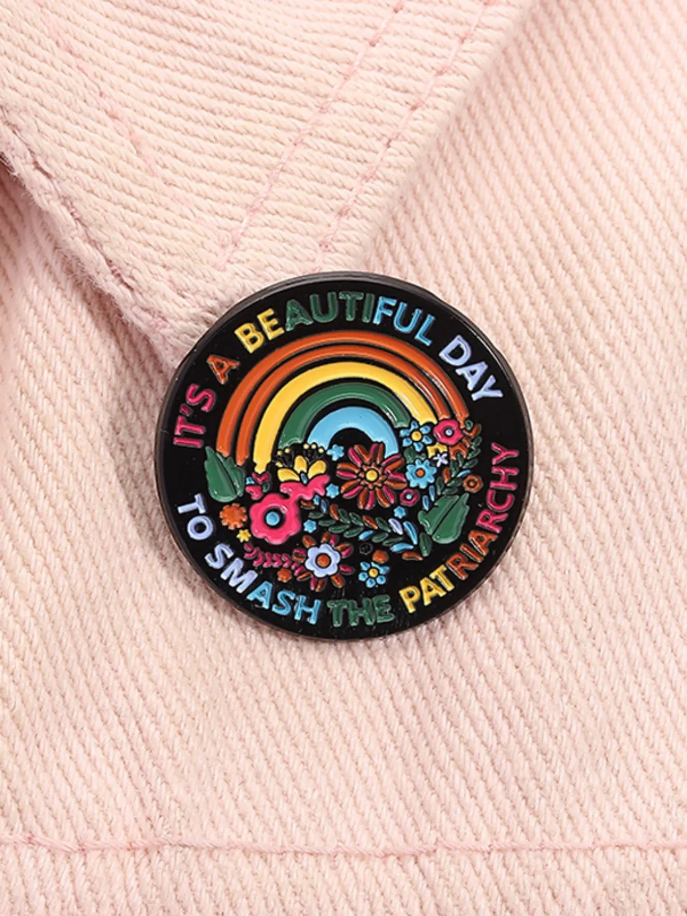 Beautiful Day Slogan Enamel Pin, Fashion Brooch for Women & Men, Enamel Pin Suitable for Backpacks, Jeans, Scarves, Hats Decoration, Hat Pins, Alloy Brooch Pin