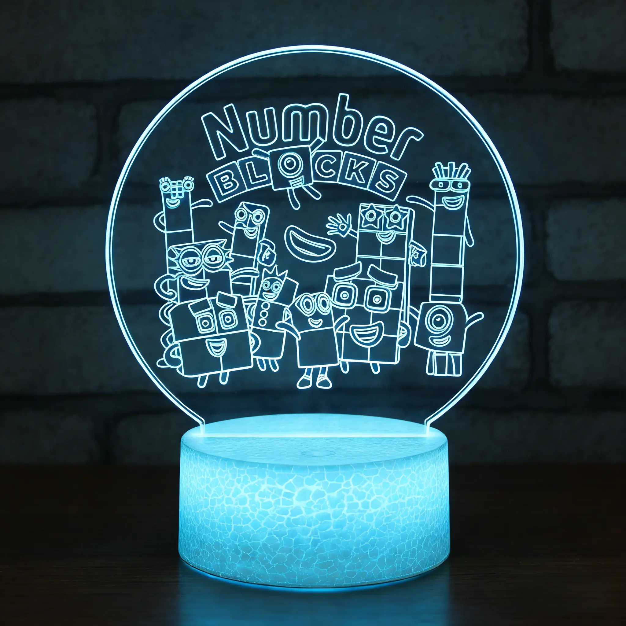3D Number Blocks Digital Crack Atmosphere Night Light - LED Decorative Atmosphere Lamp, Remote-Controlled Multi-Color Changing Illuminated Transparent Block Novelty Lighting, Kids Bedroom Decor, Xmas Birthday Gift for Boys Girls