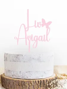 Butterfly Cake topper • Girl cake topper • Vintage cake topper • Personalized cake topper