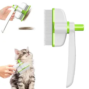 360° Rotating Pet Hair Comb, One-Button Fur Remover, Self-Cleaning Brush Head, Ideal for Cat and Dog Grooming, Massage and Float Hair Removal