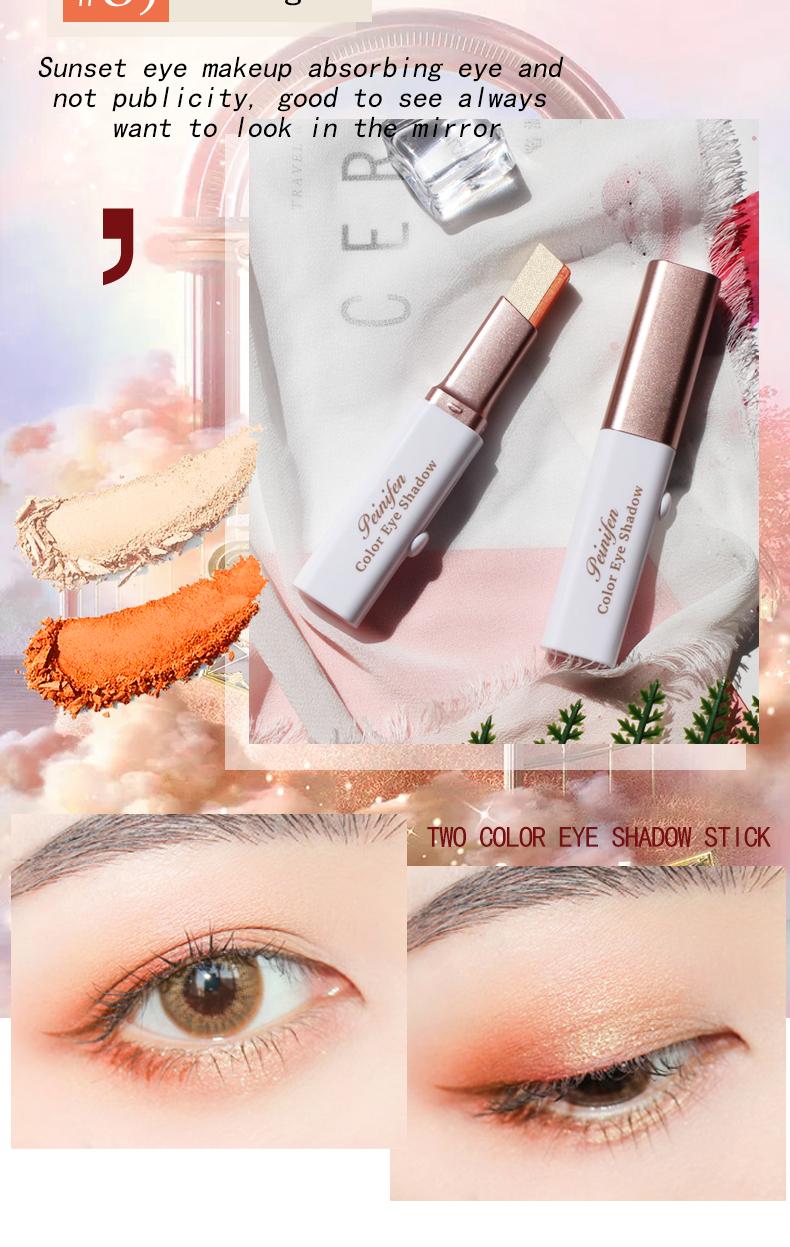 6pcs/set Pearlescent Two-color Eyeshadow Stick - Pearlescent Polarized Design, Waterproof and Smudge-proof, Smooth Application, Long-lasting Smoky Eyeshadow Pen, Suitable for Daily and Party Looks, Glitter Shimmer Eyeshadow