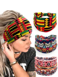 3pcs, Bohemian Headscarf Hairband Set, African Print Elastic Hair Bands, Women's Sports Yoga Wide Sweat Band Fashion Accessories, Workout Headband, Elastic Fashion Headbands