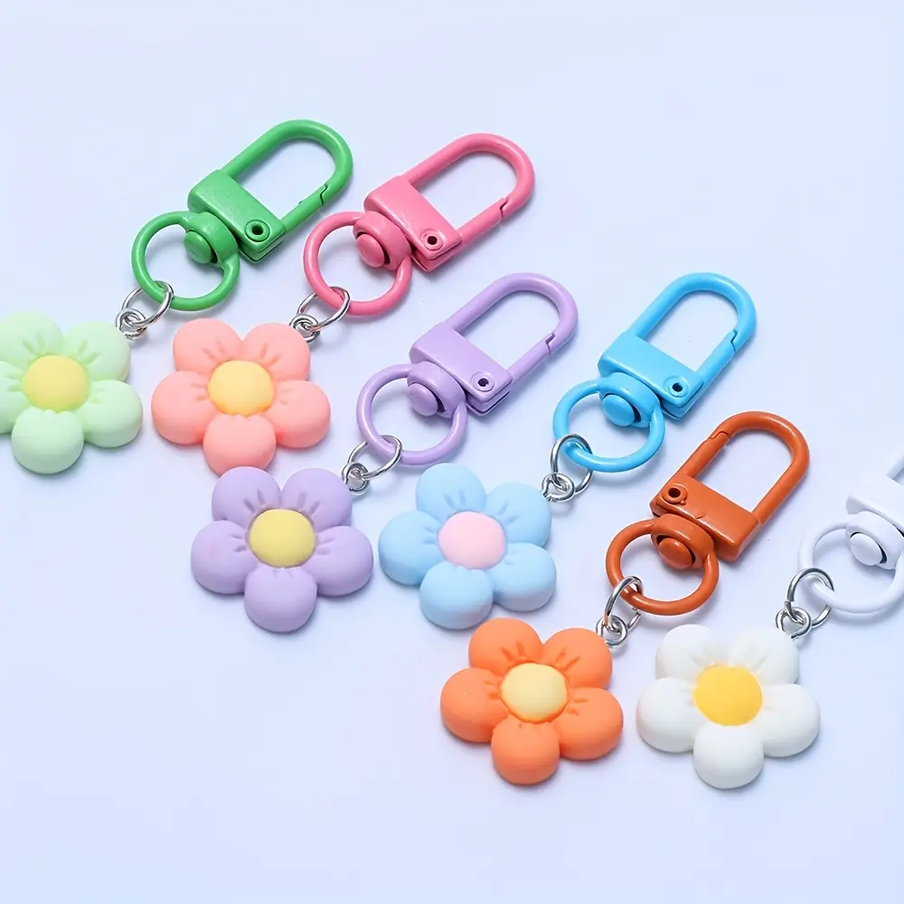 10-Pack Flower Keychains Cute Keychain Set for Women Bags