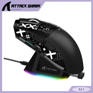 ATTACK SHARK X11 59g Lightweight Wireless Gaming Mouse,with Grip Tape,RGB Charging Dock,up t0 22000 DPI,PixArt PAW3311 Gaming Sensor,for PC Mac Gamers