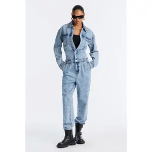 Samara Washed Denim Jumpsuit - Light Wash R