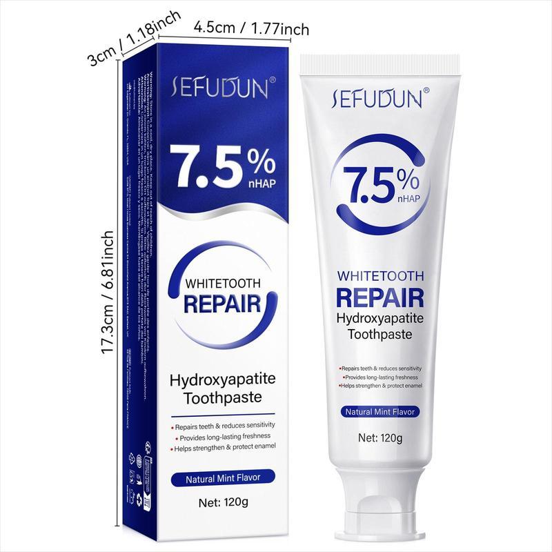 120g Mint Hydroxyapatite Toothpaste Mild Non-Irritating Formula, Supports Oral Health for Sensitive Teeth