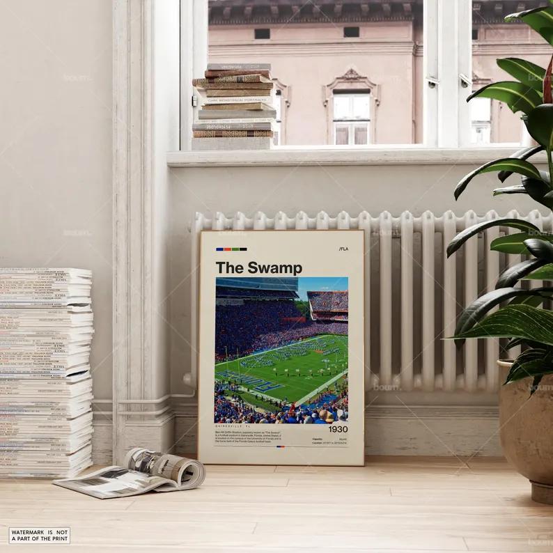 The Swamp Florida Gators Stadium Poster, Sports Poster