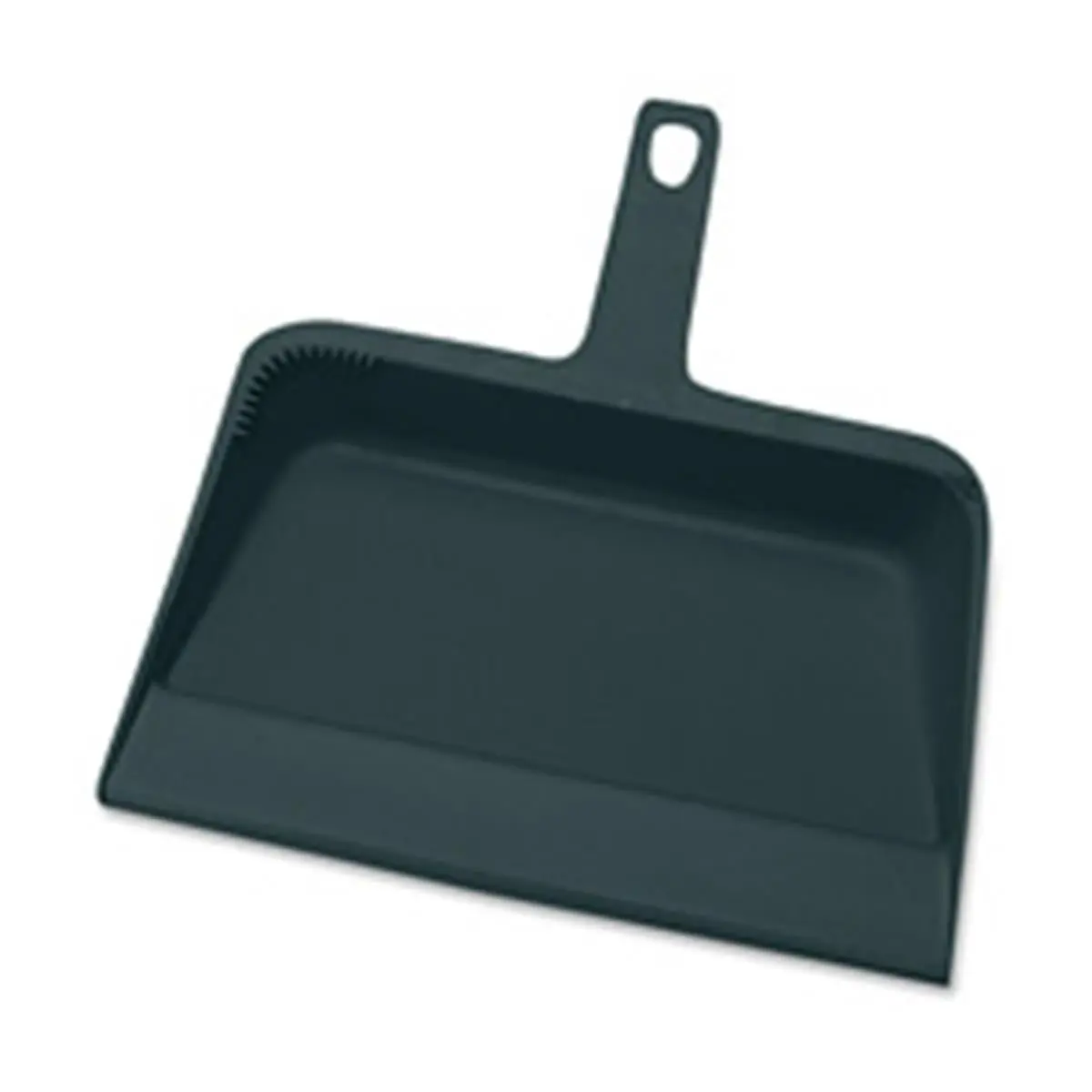 212 MAIN Heavy-Duty Black 12 in. Plastic Dust Pan with Handle - Broom and Dustpan Set Compatible, Molded Ridges, Home Cleaning Supplies