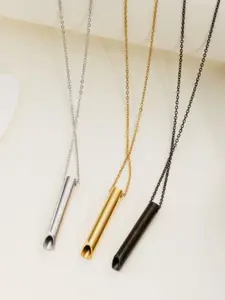 New Stainless Steel Meditation Whistle Necklace, Cross-Border Creative Breath Whistle Pendant, Versatile Fashion Accessory