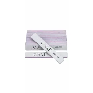 CAMI Pro 25 PCS Nail Files - 100/180 Grit Half-Moon & Straight Files for Acrylic Gel & Natural Nails - Salon-Quality Manicure Tools