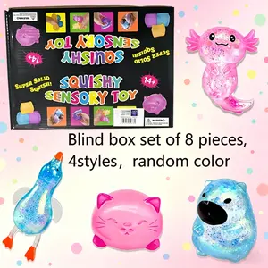 Animal Style Stress Relief Squeeze Toys Set, Slow Bounce Soft Squishy Series Fun Party Favors, Creative Venting Gift Box, 8 Piece
