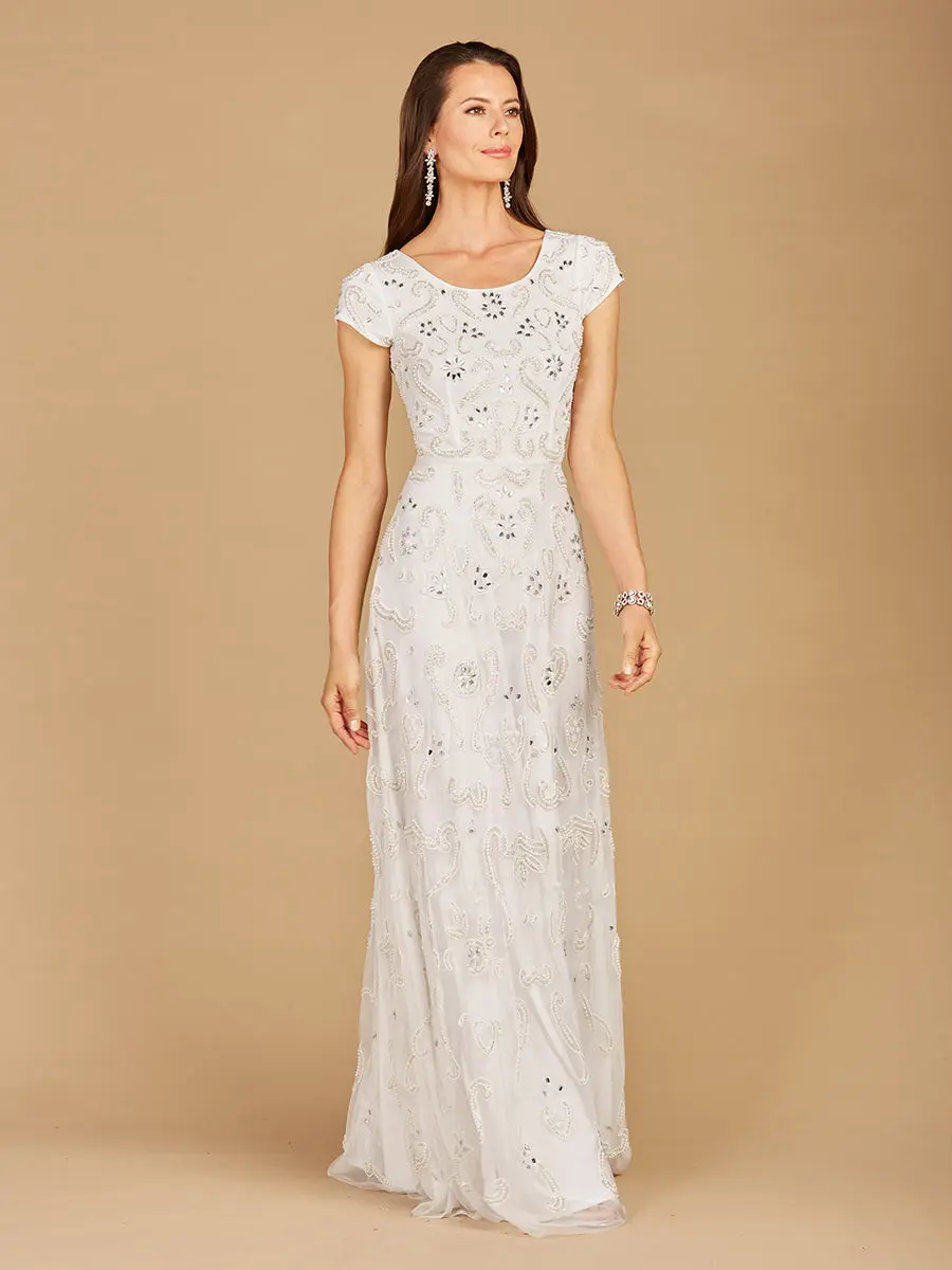 Cap Sleeve Beaded Bridal Gown