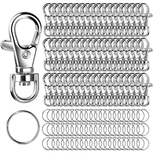 160 count Lobster Claw Clasp with Key Rings, 80 count  Clips and 80 count Key Chain Rings, for Crafts, Keychains,