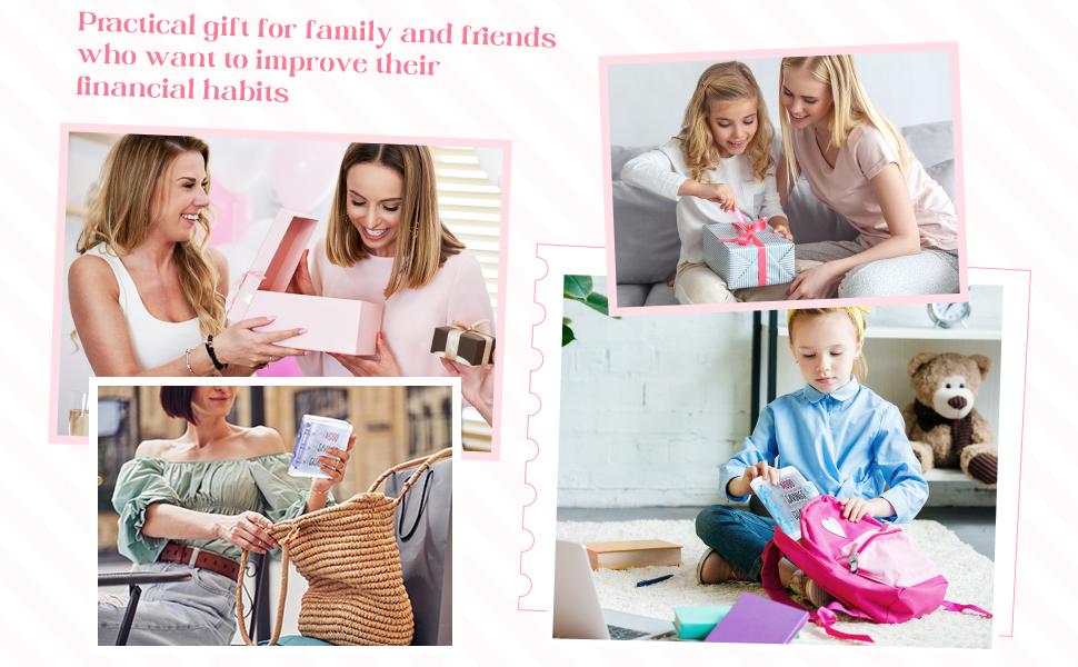 Mini Money Savings Binder, $1000 Savings Challenge Book with 25 Cash Envelopes, Reusable Portable Budget Binder for Family