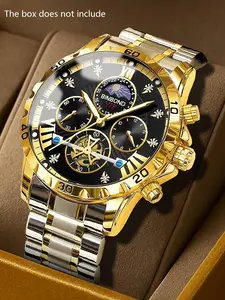 A genuine men's business student luminous waterproof flywheel high-end quartz watch Analog Quartz Watch